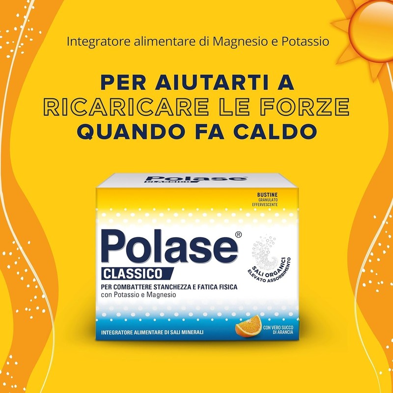 Polase Classico, Magnesio e Potassio,Integratore Alimentare, contro Stanchezza e Fatica