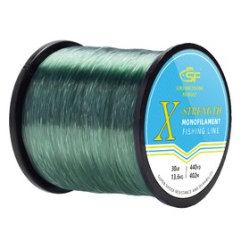 SF Monofilament Fishing Line Premium Spool Strong Mono Nylon Material Leader Line Low-Vis Green 30LB