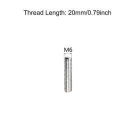 TA-VIGOR 20Pcs M6 x 20mm Fully Threaded Rod, 304 Stainless Steel Studding Rod Bar, Right Hand Threads Rods for Anchor Bolts, Clamps, Hangers and U-Bolts