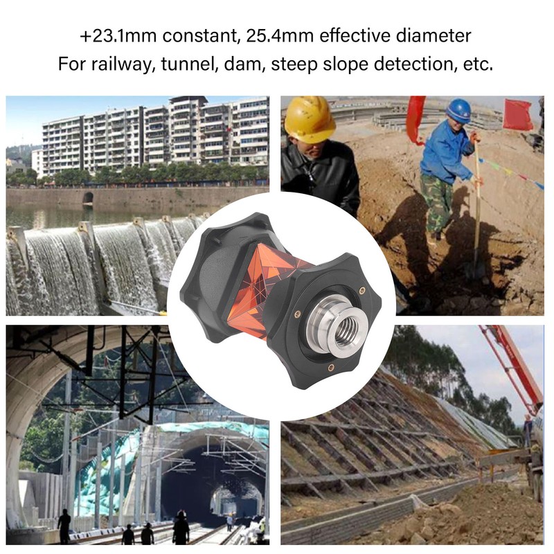 Total Station Prism 360 Degree Universal Prism Lens Triangular Glass