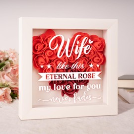 Wife Birthday Gifts from Husband, Wedding Anniversary Roses Gifts for Wife, Newlywed Presents for Wife Christmas Valentine's Day, Eternal Flower Roses Gifts for Wife