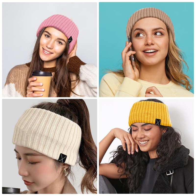 Ladies Extra Wide Headband Warm Knitted Headband Soft Cotton Ear