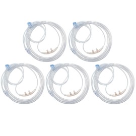 JWYN 5pk 7Ft Adult Oxygen Nasal Cannula, Salter Style, Thread Grip Connector