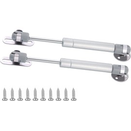 60N/14.5 lb Hydraulic Cabinet Hinge, Soft Close Lid Supports & Buffer Telescopic Cabinet Door Gas Spring Glue Head Supports 6" Length - (2 Sets)