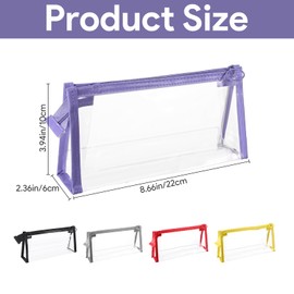 Jeqqinuz 5PCS Clear Pencil Pouch with Zipper, Transparent Pencil Pouch, Clear Makeup Bags Cosmetic Bag Pen Case for Office Travel, Multi function Stationery Toiletries Organizer for Adults Teen