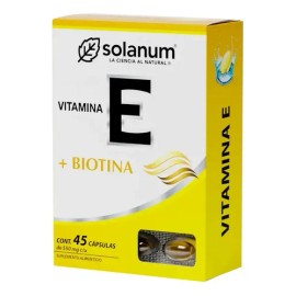 Solanum Pharma Vitamina E  Biotina 45 Cáps 550 Mg Cu Sabor Sin Sabor                                                                                  
