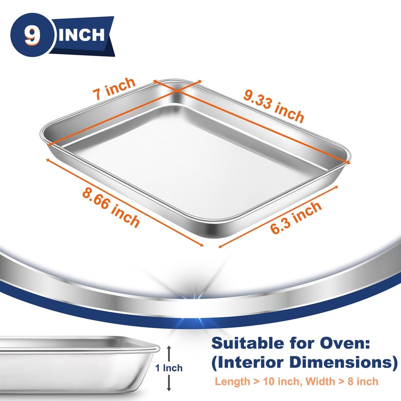 P&P CHEF 9 Inch Baking Cookie Sheet, Oven Pan Tray