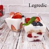 Legredic 30 Pack 3.5 oz Square Dessert Cups with Spoons,