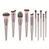 10-Piece Champagne Gold Makeup Brush Set with Soft Bristles for