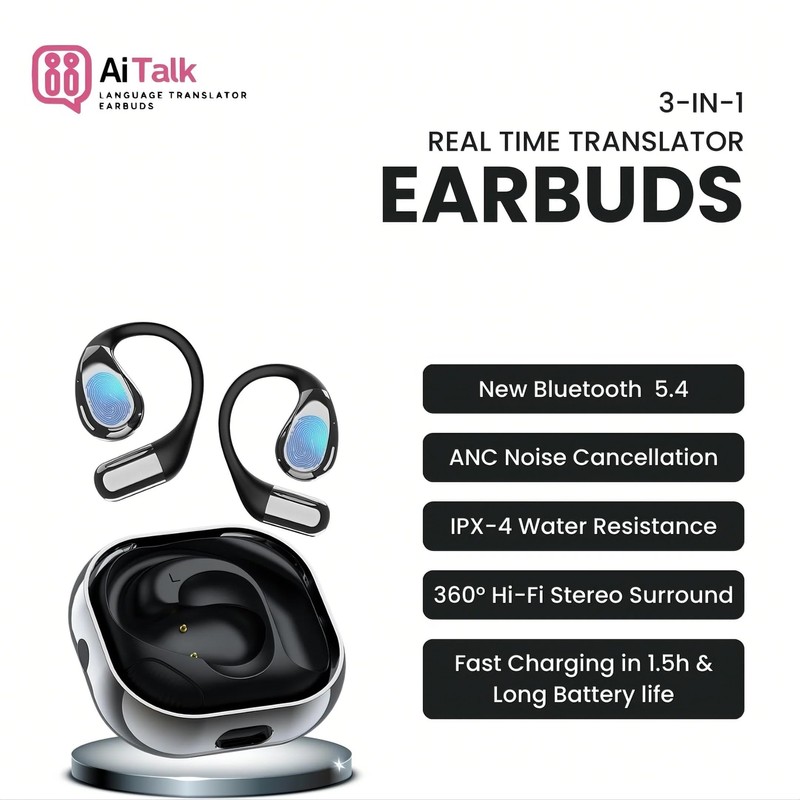AI Translation Earbuds Real Time, 3-in-1, Language Translator Earbuds, 144