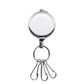 JCBIZ Silver Round Badge Clip Retractable Clip Easy Pull Clip High Strength Zinc Alloy Keychain Retractable Loss Prevention Tool
