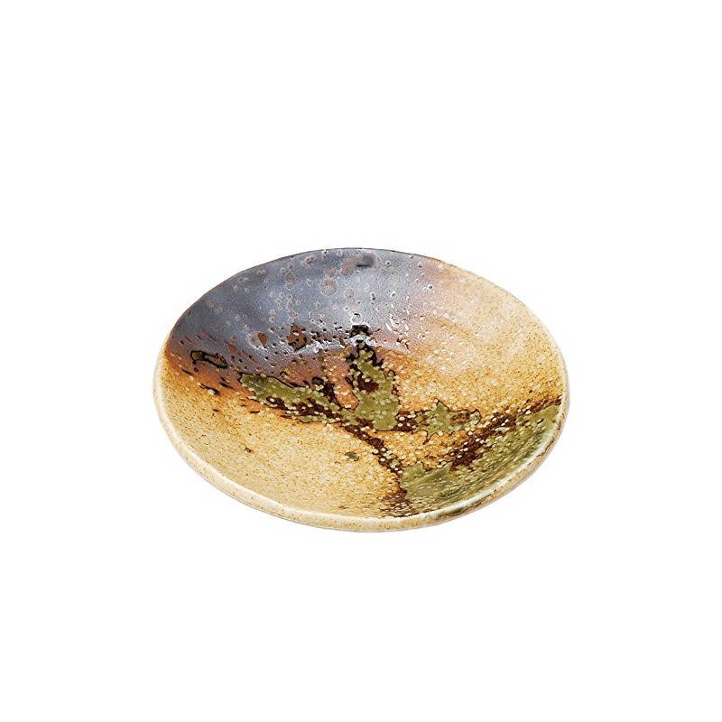 Maruyamatouki 31133243 Shigaraku Olive 4.0 Plate, 5.3 x 1.0 inches