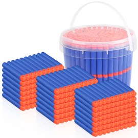 Pokiiulk Pokiiulk Refill Darts Bullets Compatible with Nerf Guns N-Strike Elite Series, 300PCS Refill Darts Premium Foam Bullets Pack with Portable Storage Bucket