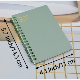 Yansanido Spiral Notebook, 8 Pcs 4 Color A6 Size Thick Plastic Hardcover 7mm College Ruled Paper 80 Sheets (160 Pages) Journal for School and Office Supplies (8 Pcs A6)