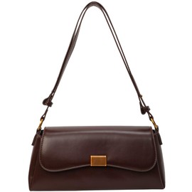 Farcauo Small Purses for Women Vintage Shoulder Bags Women's Tote Handbags Trendy Crossbody Bag, Adjustable Strap Shoulder Bag PU Leather Dark Brown Clutch Purse