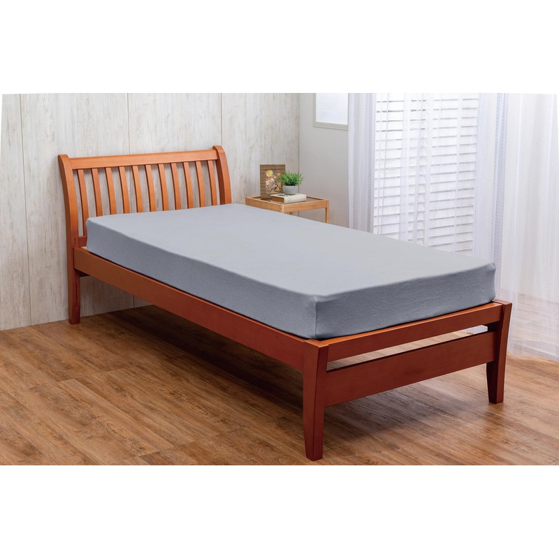 Soft Cotton Terry Cloth 1 Piece Fitted Sheet Grey Single