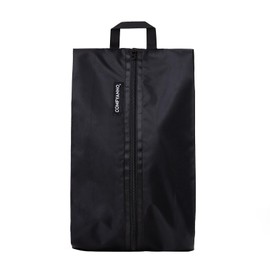 Travel Shoe Bag, Shoe Bag Pouch for Packing in Suitcase Travel, Portable Shoes Storage Travel Bag with Zipper & Handle, Smell & Dust Proof, Water Resistant, Black - 17.7 x 9.8 inch