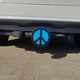 CUSTOM MADE Peace Symbol Medallion! Custom 2 inch tow hitch cover - BIG 7.87 Inches