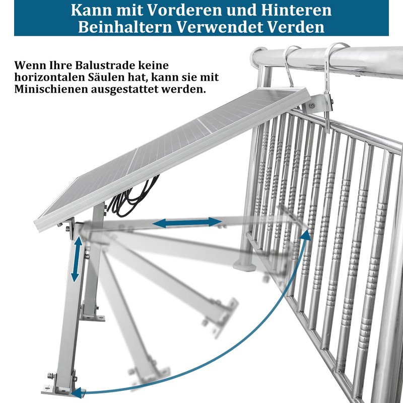 Solar Hook Balcony Solar Panel Holder Round Balcony (Pack of