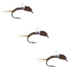 Fly Fishing Flies by Colorado Fly Supply - UV Chocolate Thunder Emerger Fly Pattern - Midge and Emerger Flies for Trout Bass Grayling - Flies for Fishermen and Fishing - 3 Pack of Flies - Hook Size 18