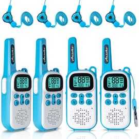 Walkie Talkies for Adults and Kids with USB Charging Port, Dual Reception Walkie Talkie with VOX, LED Flashlight, Up to 2 Miles Range License-Free (4 Pack, Blue)