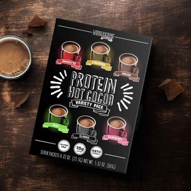 Protein Hot Chocolate, 15g Protein, Variety Pack, Keto Hot Chocolate Mix, Low Carb Hot Cocoa, Includes 6 Different Flavors, Instant Hot Coco (1 Box)
