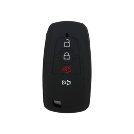 SEGADEN Silicone Cover Protector Case Holder Skin Jacket Compatible with FORD 4 Button Smart Remote Key Fob CV9710 Black