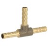 PATIKIL 3/16" Brass Tee Hose Barb Fitting, 3 Ways Union