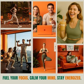 TRIBE 6 Mushroom Coffee + MCT Oil, Creamy Instant Barista Blend - Clean Daily Energy, Focus, Immune & Gut Support – 2000mg Adaptogenic Powder – USA-Grown - Lion’s Mane, Reishi, Turkey Tail – 30 Serv