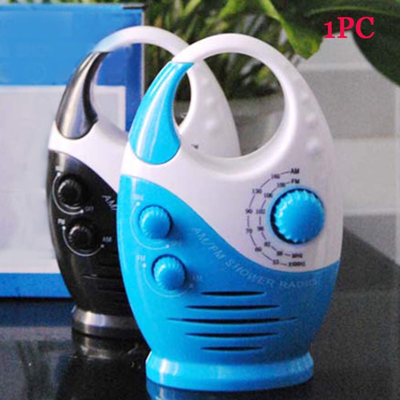 Shower Radios, AM/FM Mini Shower Radio with Top Handle, Waterproof