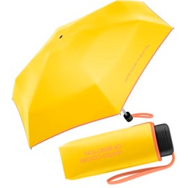 Benetton Pocket Umbrella Ultra Mini Flat Solid, Cyber Yellow