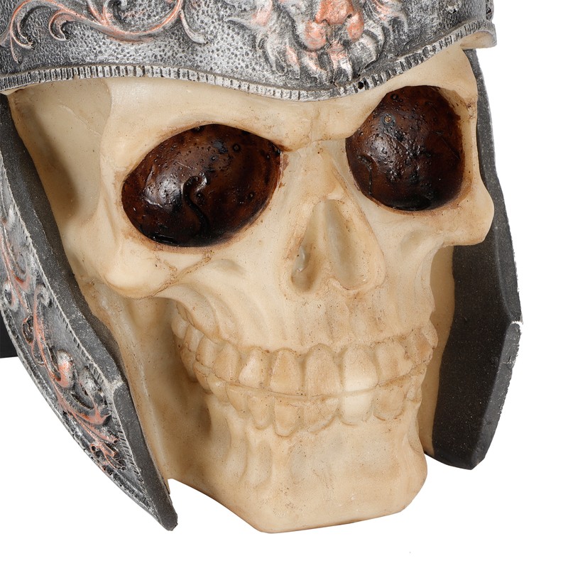 Resin Soldier Skull Modeling Statue Skeleton Sculpture Home Desktop Decoration