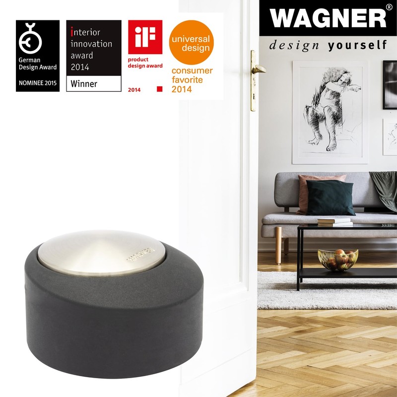 WAGNER Design-Boden-Türstopper SCREW OR GLUE / Schrauben oder Kleben -