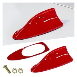 ZIMISI Car Shark Fin Antenna Cover, Plastic Auto Top Roof Mount Antenna Cover Replacement with Adhesive Tape, Universal Auto Signal Roof Aerial Decoration Accessories for Car SUV Truck (Red)