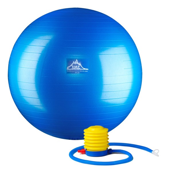 Black Mountain Products Professional Grade Stability Ball, Blue, 55cm