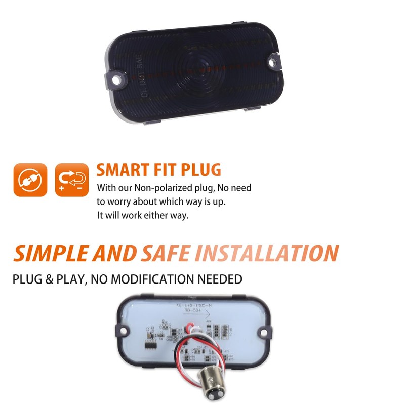 ADIIL 2PCS Smoked Switchback LED Front Parking Light Signal Light