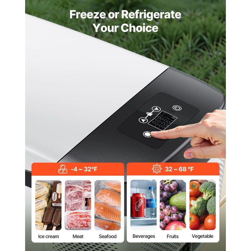 DC 12/24V AC100-240V Car Refrigerator -4 68 Degrees F Cooling