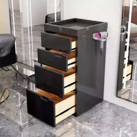미용실 서랍형 츄레이 미용 도구 정리함 트레이 카트 [19. 탄소섬유 B12 3단 서랍] Salon Drawer Type Chulei Beauty Tool Organizer Tray Cart [19. Carbon Fiber B12 3-Drawer]