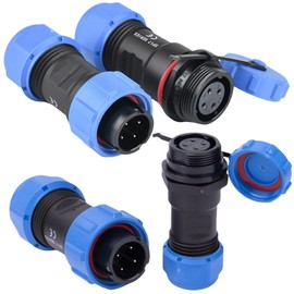 2 x Aviation Plug SP17 IP68 4-Pin Male and Female Socket 12AWG Cable Connector 4 Pin Aviation Male for Cable Satellite Cable Connector