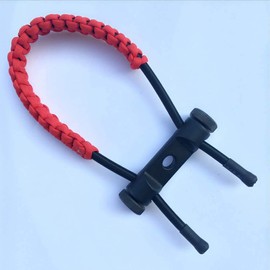 Namvo Archery Bracelet Bow Wrist Sling Adjustable Iron Sling Durable Leather Braided Rope Sling for Compound Bow Archery Accessories Red
