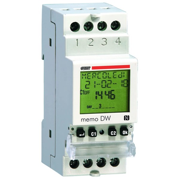 Vemer ve339800 Time Switch Digital Daily Memo DW, with IR,