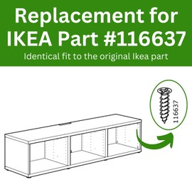 Spare Hardware Parts Replacement for IKEA Furniture Screw Chipboard Countersunk Screw TFX - Part #116637 | Chipboard Screw M4.0-1.8×15 Full Thread with PZD2 Recess| Pack of 24