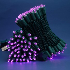 Purple Wide Angle LED Christmas Lights, 66 Ft 200 LED UL Certified Commercial Grade 5mm Holiday String Light, End to End Connectable Indoor & Outdoor Green Wire Lights Set (Purple)