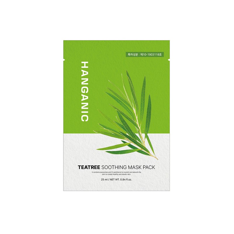 Hanganic Tea Tree Soothing Mask Pack 100 Sheets / 한가닉