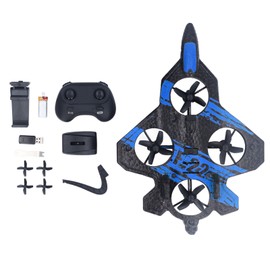 Remote Control Airplane Fighter Foam Stunt Fighter RC Quadcopter with High Definition Camera Blue