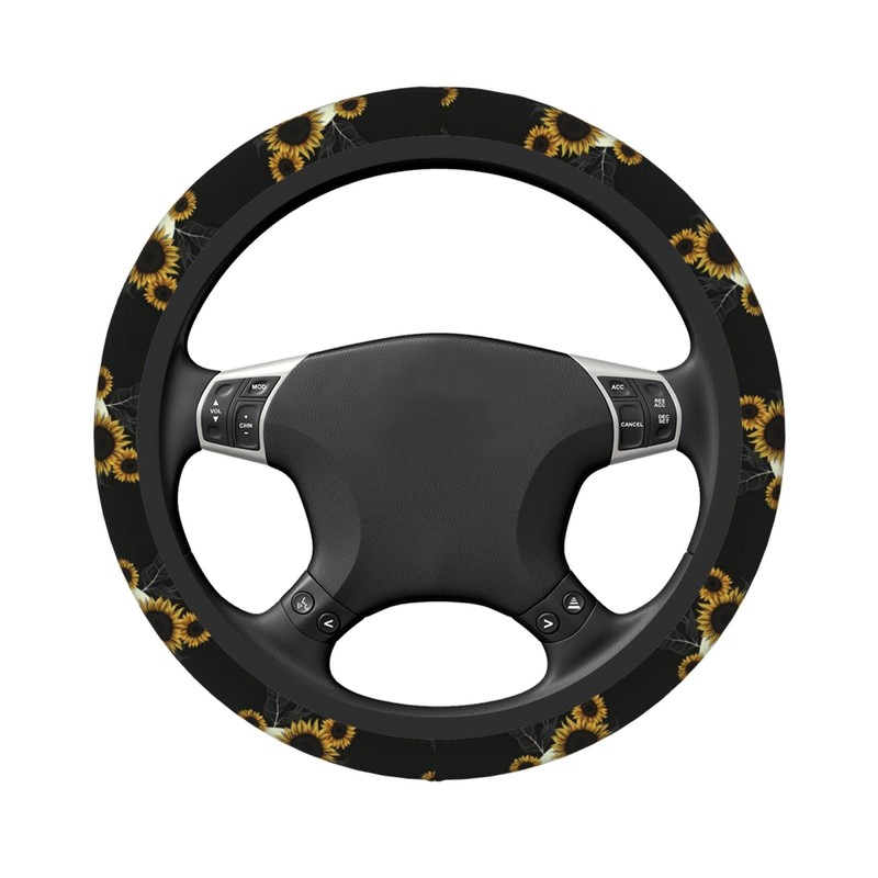 Subily Skull Sunflower Steering Wheel Covers, Cute Thickened Steering Wheel