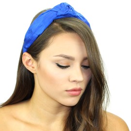Kristin Perry Dupioni Silk Knot Headband (Cobalt Blue)