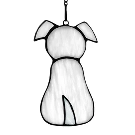 BOXCASA Pet Dog Memorial Gifts Stained Glass Window Hanging Decoration,Bereavement Remembrance Dog Suncatcher Gifts for Dog Lovers,Placed Indoors Loss of Dog Sympathy Gifts