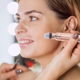 Brocha Doble Retráctil Para Maquillaje Brocha Para Polvo Suelto Y Corrector Herramienta De Maquillaje Versátil Aplicación De Base Y Blush Mujeres
