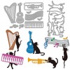 GLOBLELAND Cutting Dies with Cat Theme, Multiple Musical Instruments, Metal